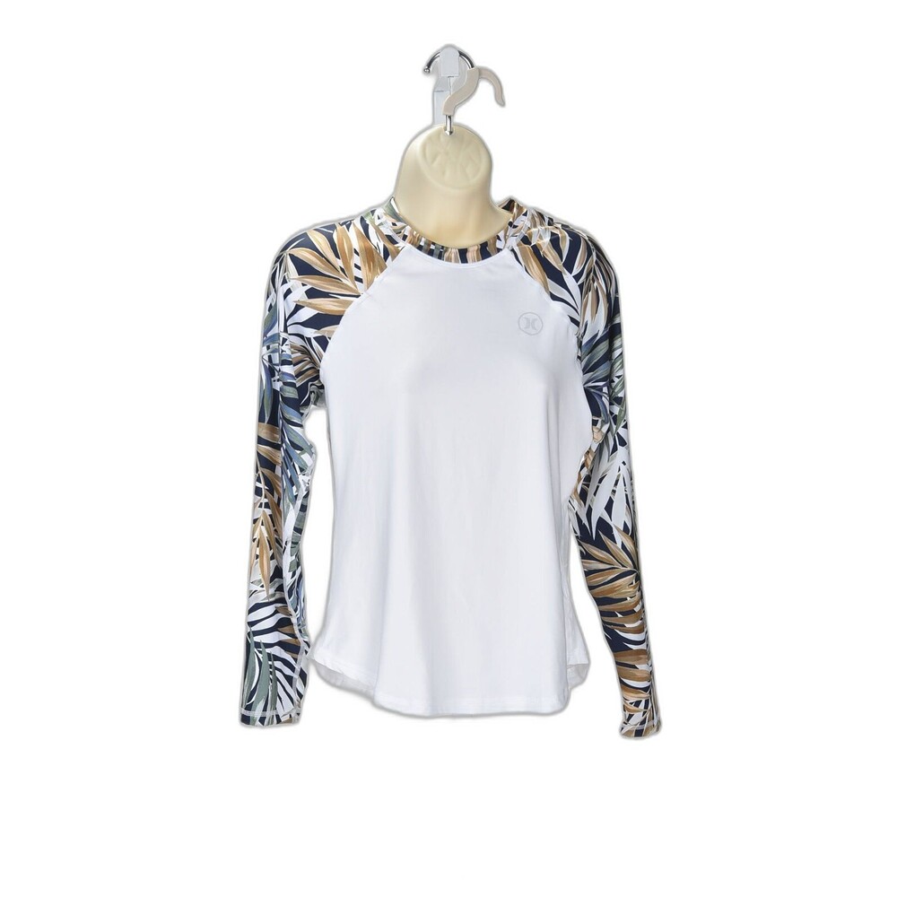 Hurley Long Sleeve Tropical Print Swim Shirt Size S